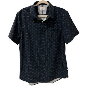 7 Diamonds 4 Way Stretch Short Sleeve Button Down Shirt Size Medium